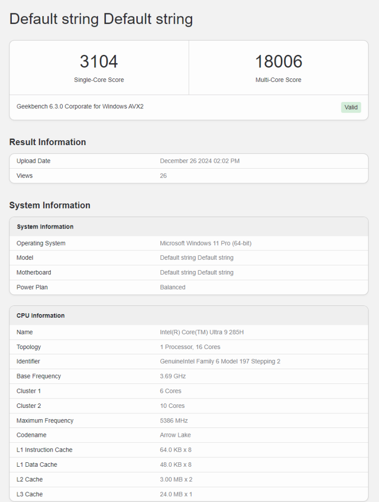 پردازنده‌ های سری Core Ultra 200H اینتل