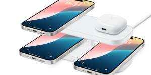 شارژر بی سیم دو طبقه اپل : Quattro Wireless Charger Pro 4<span class='yasr-stars-title-average'><div class='yasr-stars-title yasr-rater-stars'
                           id='yasr-overall-rating-rater-b57062cf8bc6b'
                           data-rating='5'
                           data-rater-starsize='16'>
                       </div></span>