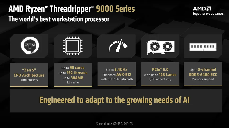 پردازنده‌ های جدید AMD Threadripper 9000