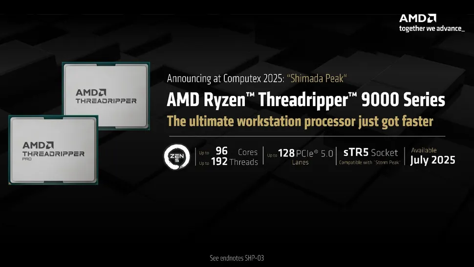 پردازنده‌ های جدید AMD Threadripper 9000
