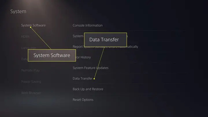 file transfers via Data Transfer