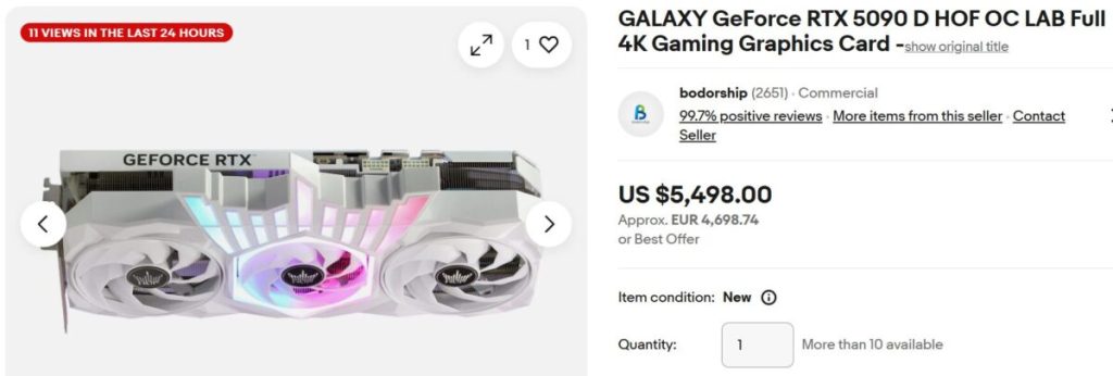 کارت گرافیک GALAX RTX 5090D HOF OC Lab