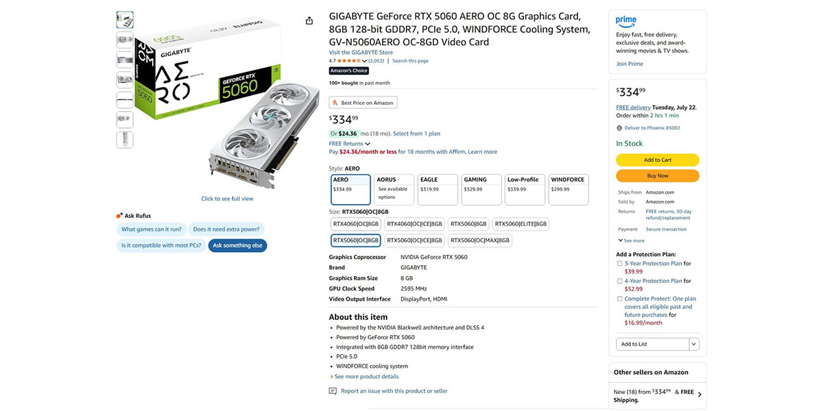 کارت-گرافیک-گیگابایت-AERO-RTX-5060