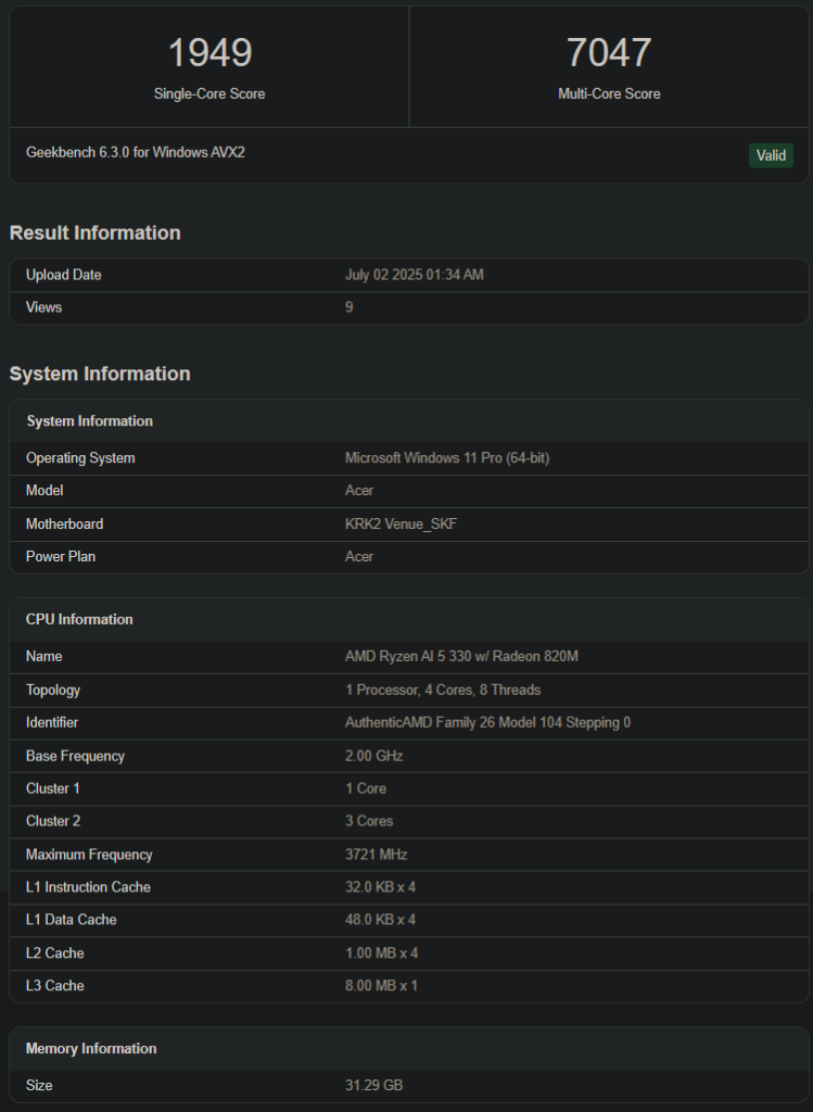 پردازنده Ryzen AI 5 330