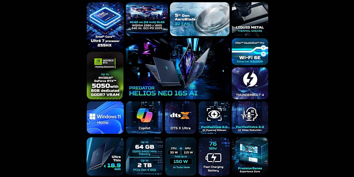 لپ-تاپ-های-گیمینگ-ایسر-Predator-Helios-Neo-16-AI-و-Predator-Helios-Neo-16S-AI