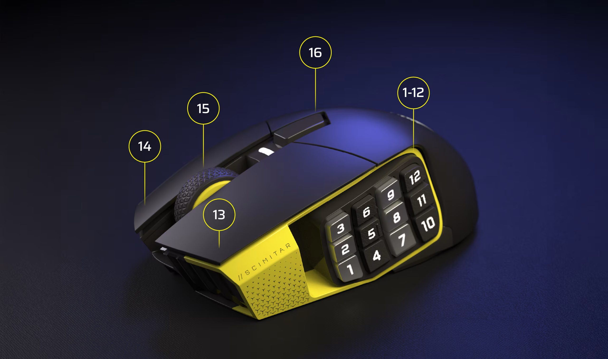 دکمه‌های موس Corsair Scimitar Elite Wireless SE