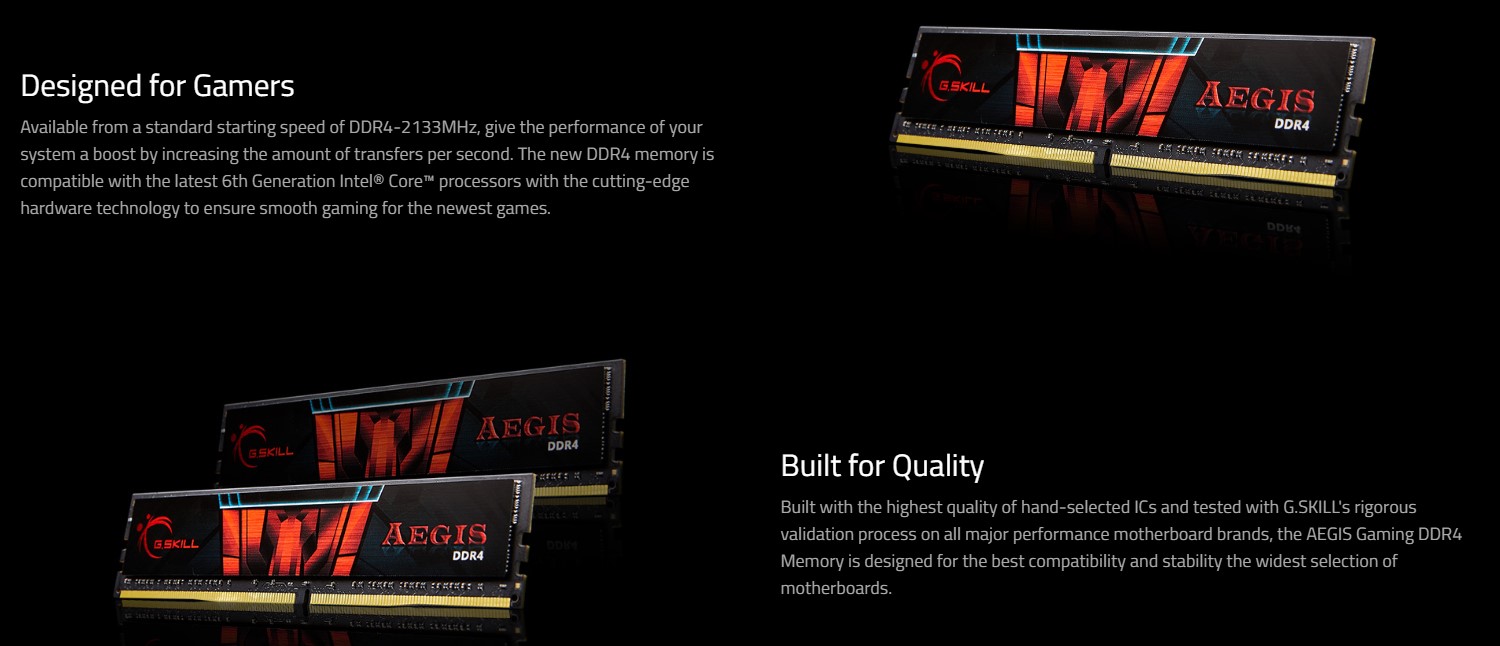 خرید رم 16 گیگابایتی Aegis DDR4 3200MHz از برند G.Skill 
