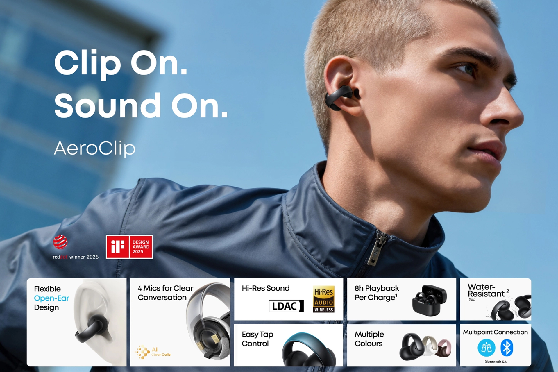 ایرفون بلوتوثی Soundcore AeroClip A3388 برای خرید بهترین هندزفری برای موتورسواران