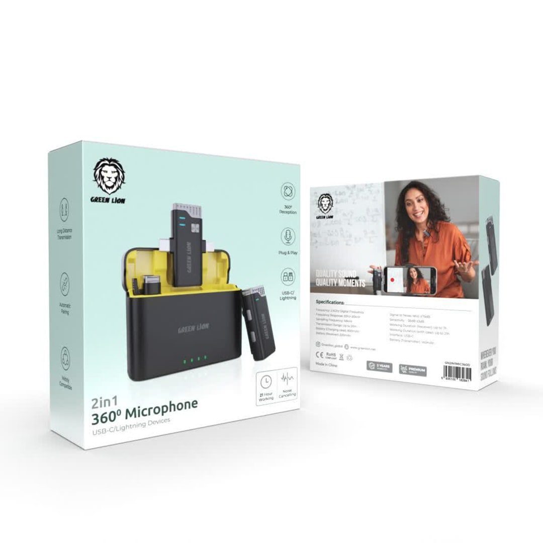 خرید میکروفون یقه‌ای GN2IN1MIC360D از برند گرین لاین 