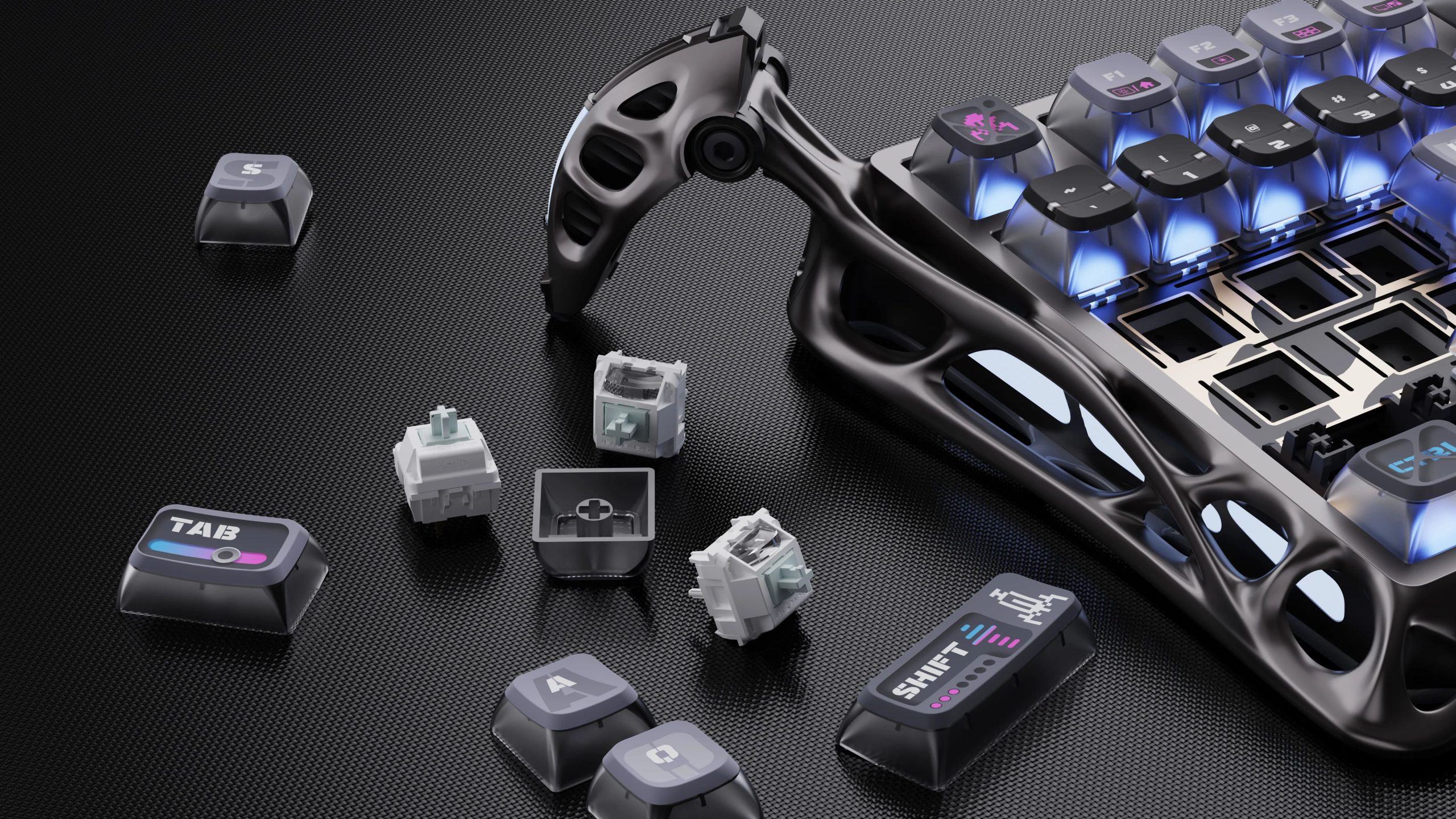 خرید کیبورد مکانیکال گیمینگ Mercury K1 Pro Cyberpunk از برند GravaStar