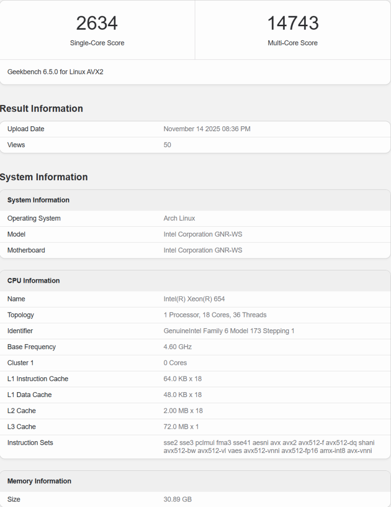 پردازنده Xeon 654 Granite Rapids