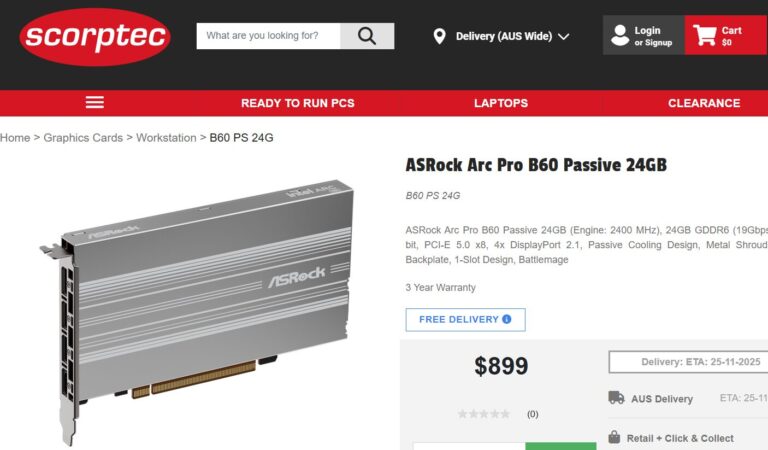 کارت‌های گرافیک Intel Arc Pro B60