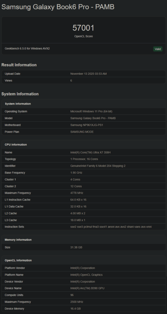 پردازنده گرافیکی Arc B890