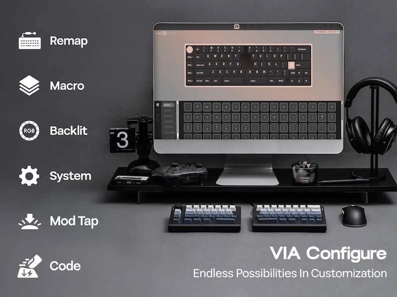 کیبورد ارگونومیک Epomaker Split70