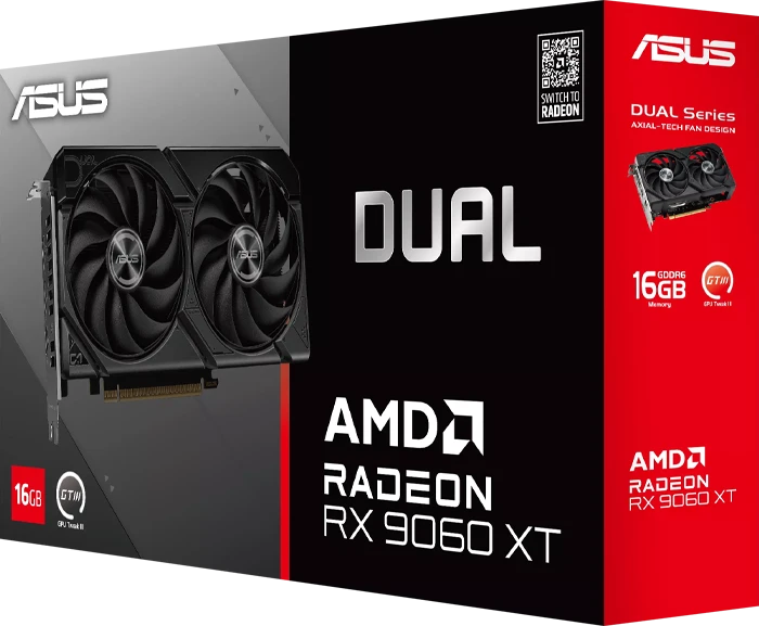 کارت گرافیک Dual Radeon RX 9060 XT 16GB GDDR6 ایسوس