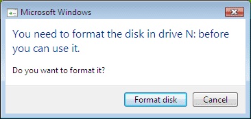 ارور کلافه کننده You Need to Format the Disk